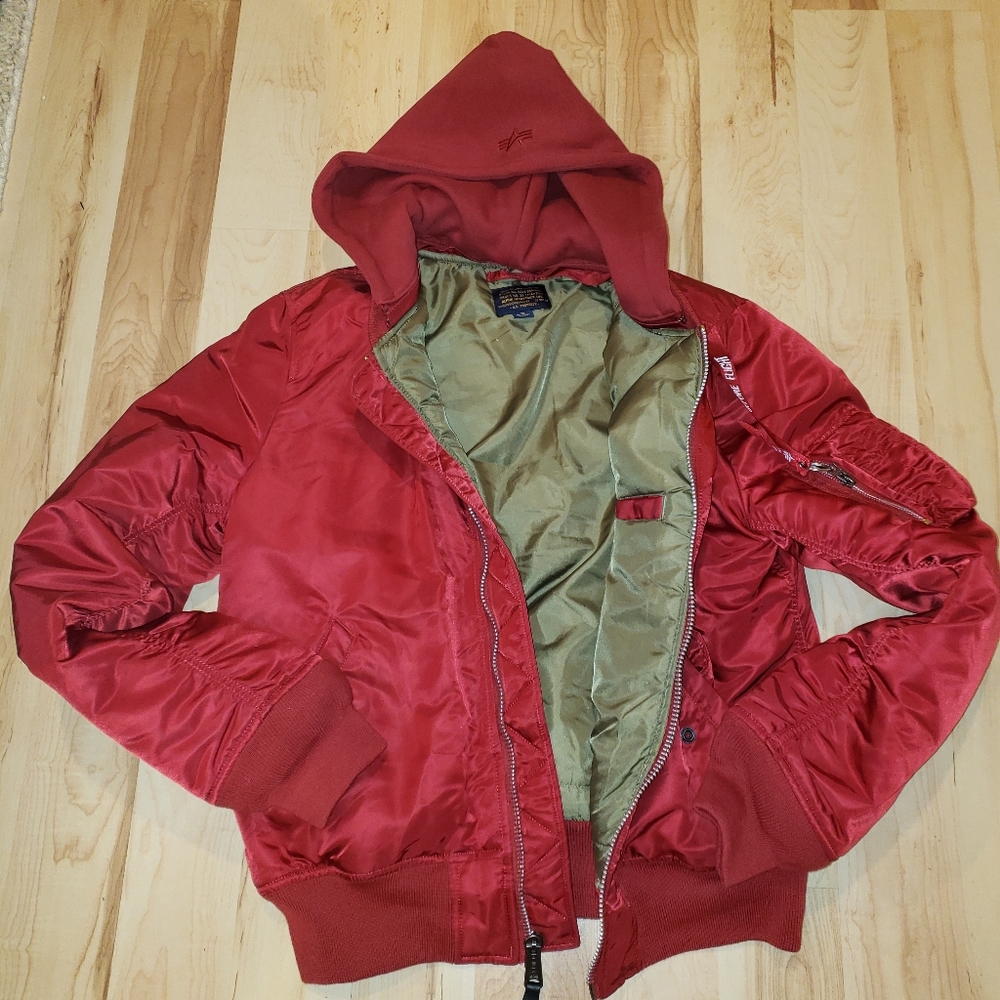 Red bomber jacket